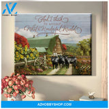 Angus Cow What A Wonderful World Framed Canvas Wall Art, Wall Decor Visual Art
