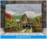 Angus Cow What A Wonderful World Framed Canvas Wall Art, Wall Decor Visual Art