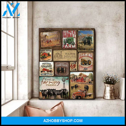 Angus Cows Collection Farm Canvas Wall Art Decor, Wall Decor Visual Art