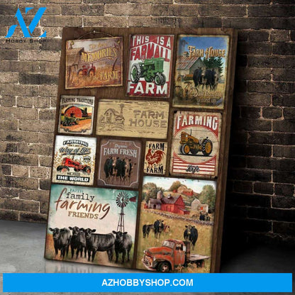 Angus Cows Collection Farm Canvas Wall Art Decor, Wall Decor Visual Art