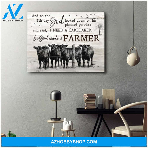 Angus Cows Farmhouse Canvas - Hanging Art For Living Room