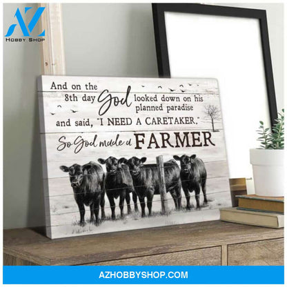 Angus Cows Farmhouse Canvas - Hanging Art For Living Room