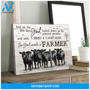 Angus Cows Farmhouse Canvas - Hanging Art For Living Room