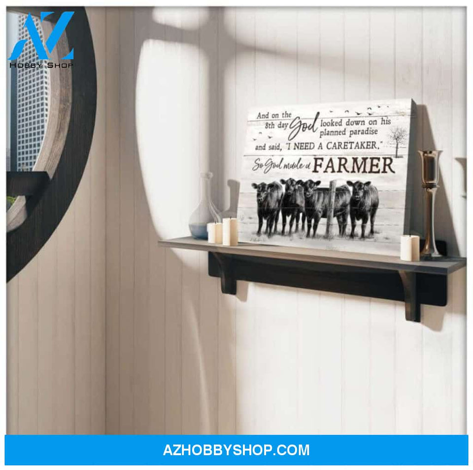 Angus Cows Farmhouse Canvas - Hanging Art For Living Room