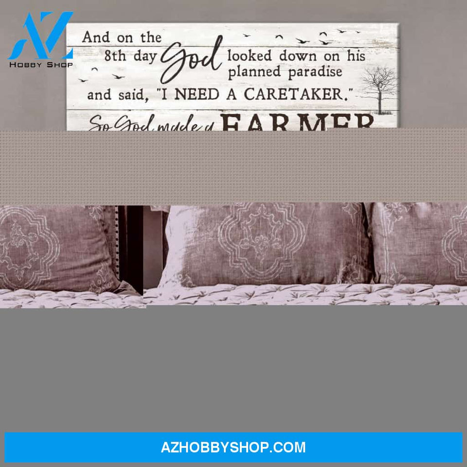 Angus Cows Farmhouse Farm Canvas So God Made A Farmer Wall Art Decor, Wall Decor Visual Art