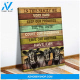 Angus Cows In This Family We Canvas Wall Art Decor, Wall Decor Visual Art