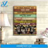 Angus Cows In This Family We Canvas Wall Art Decor, Wall Decor Visual Art