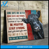 Angus Cows Some Days Framed Canvas Wall Art, Wall Decor Visual Art
