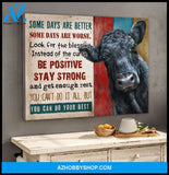 Angus Cows Some Days Framed Canvas Wall Art, Wall Decor Visual Art