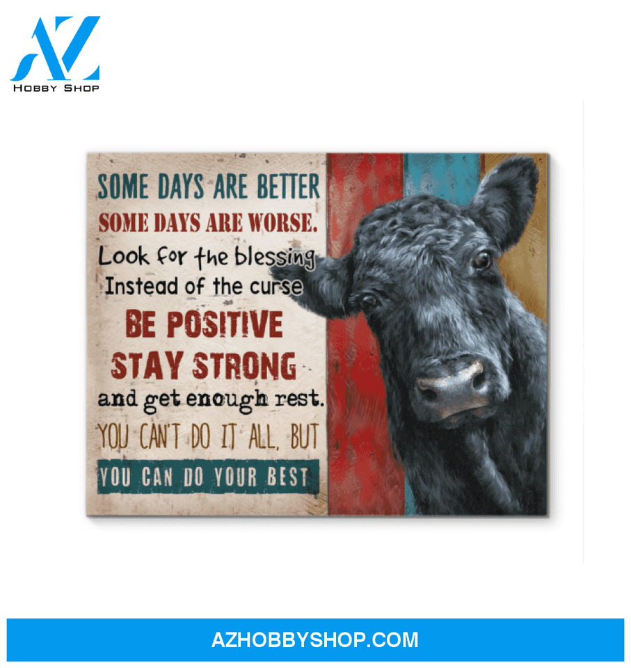 Angus Cows Some Days Framed Canvas Wall Art, Wall Decor Visual Art