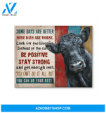 Angus Cows Some Days Framed Canvas Wall Art, Wall Decor Visual Art