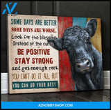 Angus Cows Some Days Framed Canvas Wall Art, Wall Decor Visual Art