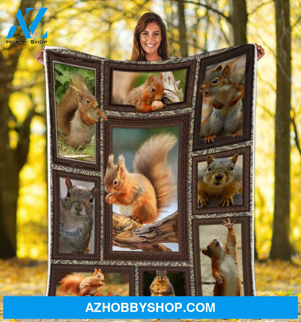 Animal Blanket, 3D Squirrels Fleece Blanket