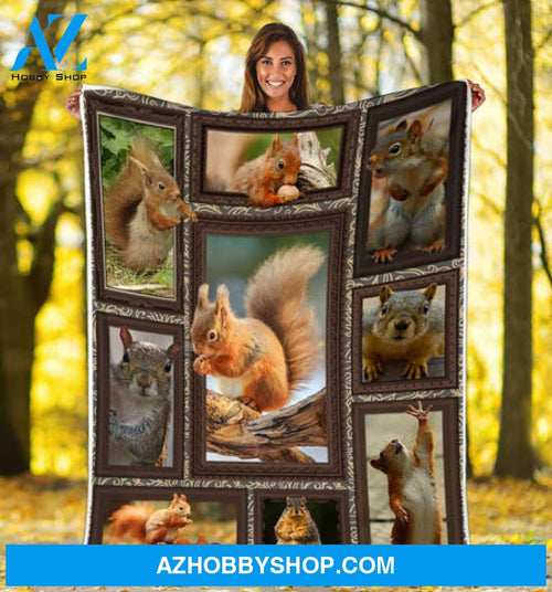 Animal Blanket, 3D Squirrels Fleece Blanket