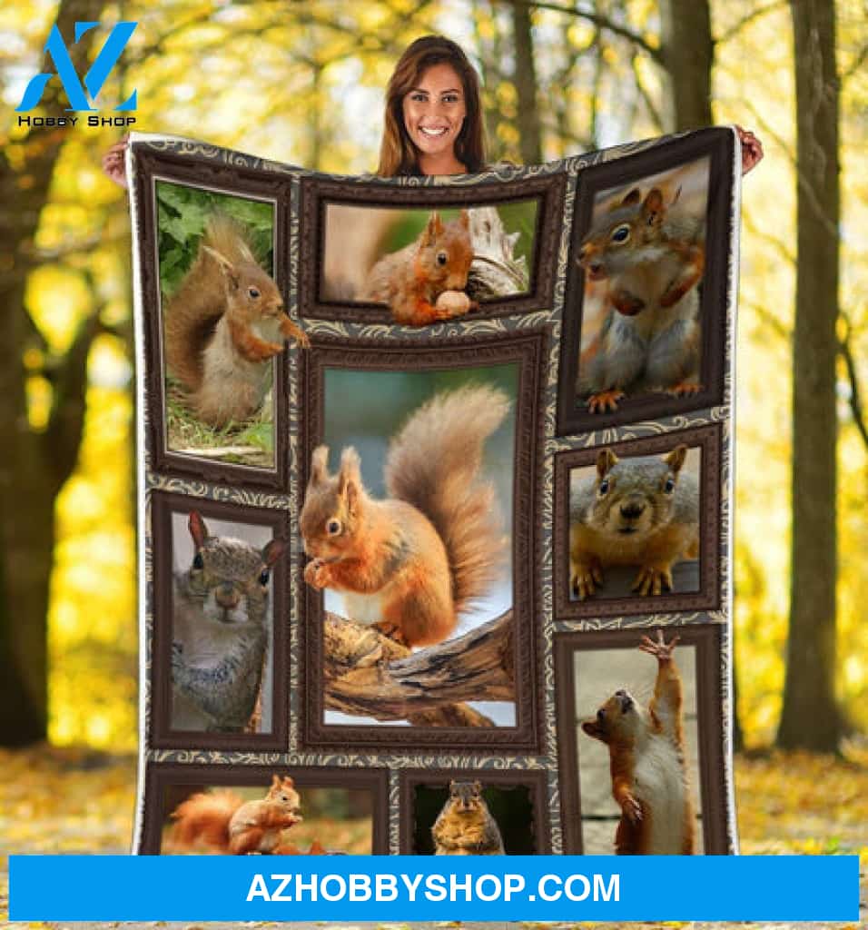 Animal Blanket, 3D Squirrels Fleece Blanket