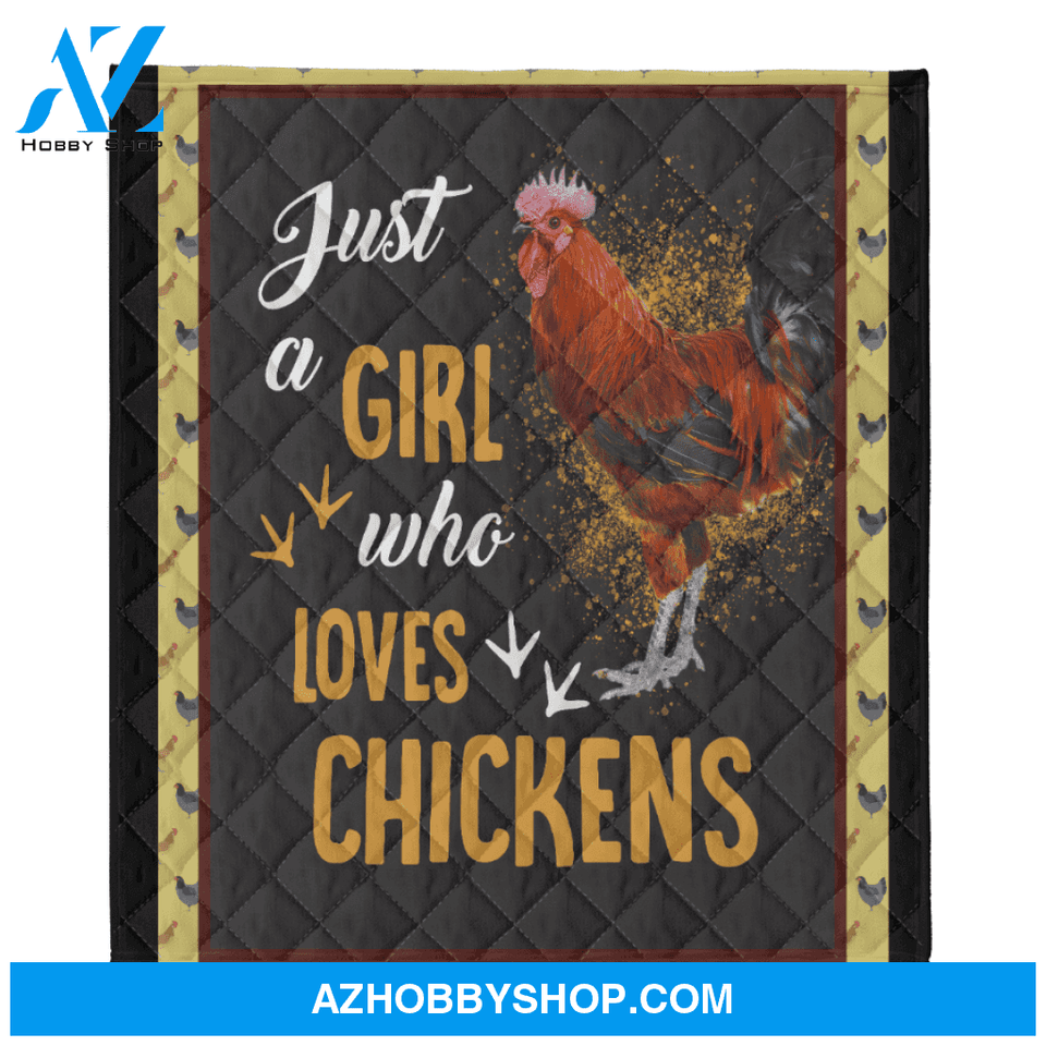 Animal Blanket, Just A Girl Who Loves Chickens Farm Blanket Gift For Chicken Lovers