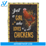 Animal Blanket, Just A Girl Who Loves Chickens Farm Blanket Gift For Chicken Lovers