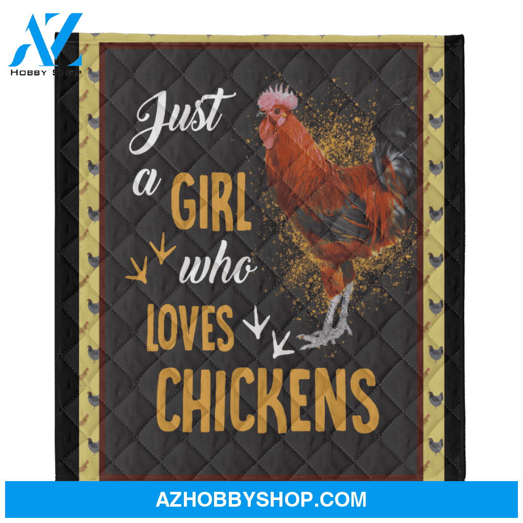 Animal Blanket, Just A Girl Who Loves Chickens Farm Blanket Gift For Chicken Lovers