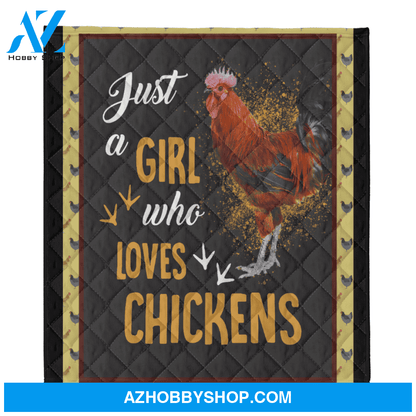 Animal Blanket, Just A Girl Who Loves Chickens Farm Blanket Gift For Chicken Lovers