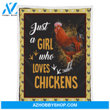 Animal Blanket, Just A Girl Who Loves Chickens Farm Blanket Gift For Chicken Lovers