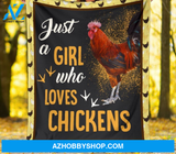 Animal Blanket, Just A Girl Who Loves Chickens Farm Blanket Gift For Chicken Lovers