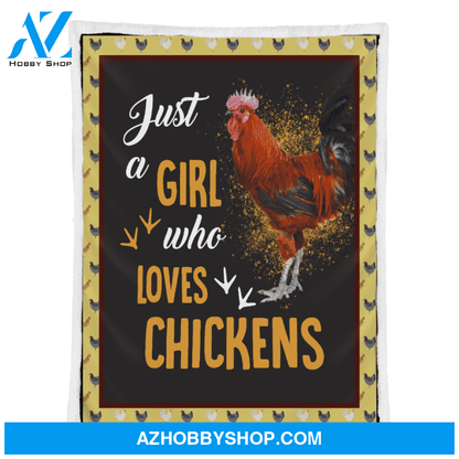 Animal Blanket, Just A Girl Who Loves Chickens Farm Blanket Gift For Chicken Lovers