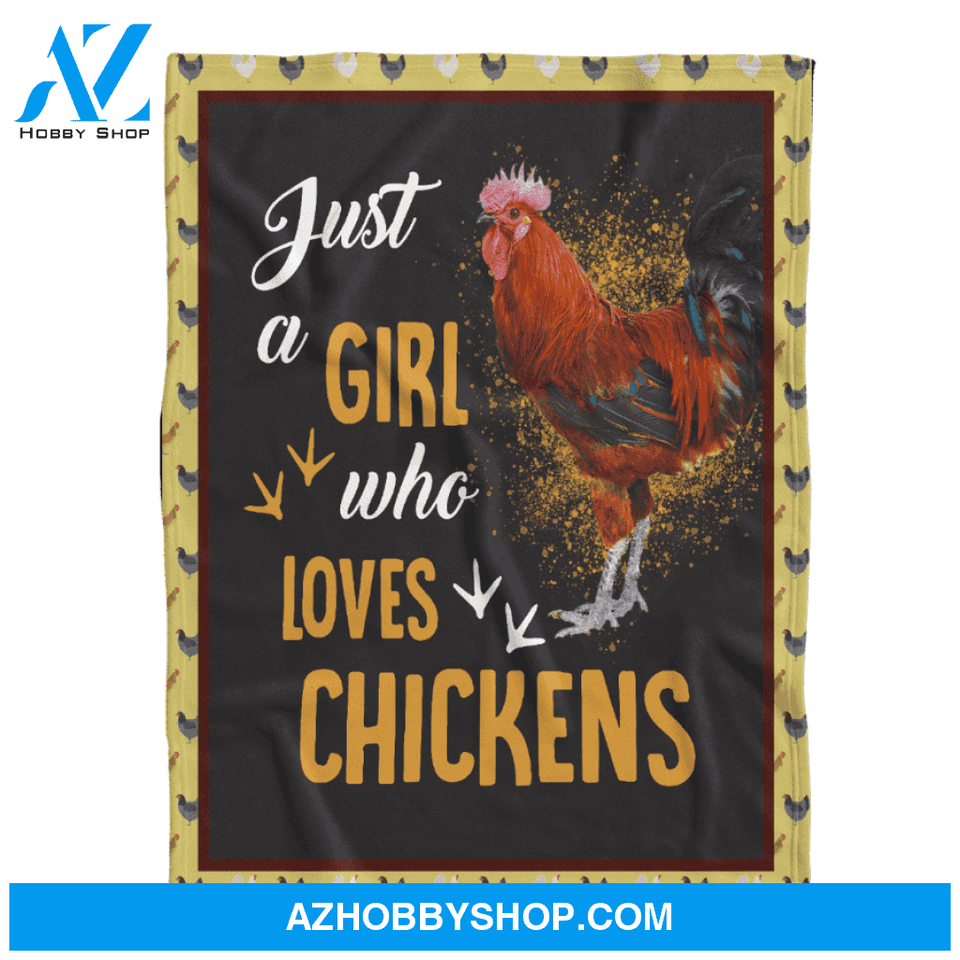 Animal Blanket, Just A Girl Who Loves Chickens Farm Blanket Gift For Chicken Lovers