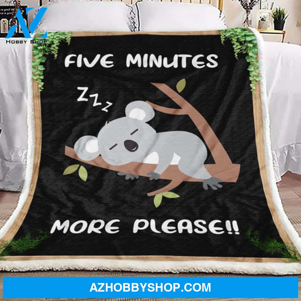 Animal Blanket, Sleeping Koala Five Minutes More Please