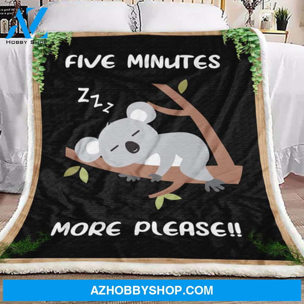 Animal Blanket, Sleeping Koala Five Minutes More Please