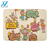 Animal Colorful ABC Education Dialogue Back to School Doormat Indoor and Outdoor Doormat Classroom Decor Housewarming Gift Gift for Teachers Gift for Students