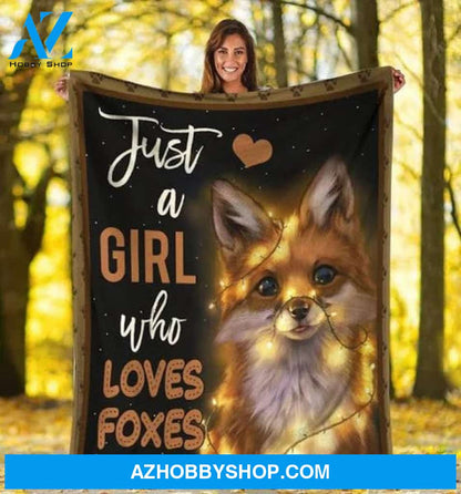 Animal Fox Blanket, Just A Girl Who Loves Foxes Fleece Blanket Throw Blanket