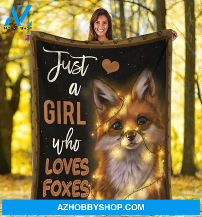 Animal Fox Blanket, Just A Girl Who Loves Foxes Fleece Blanket Throw Blanket