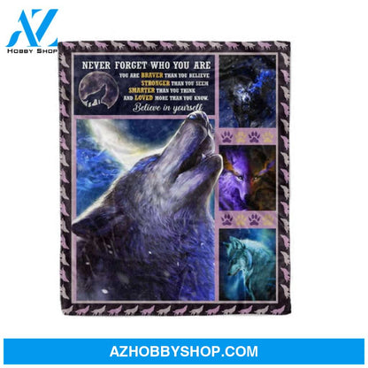 Animal Grey Wolf Fleece Blanket 