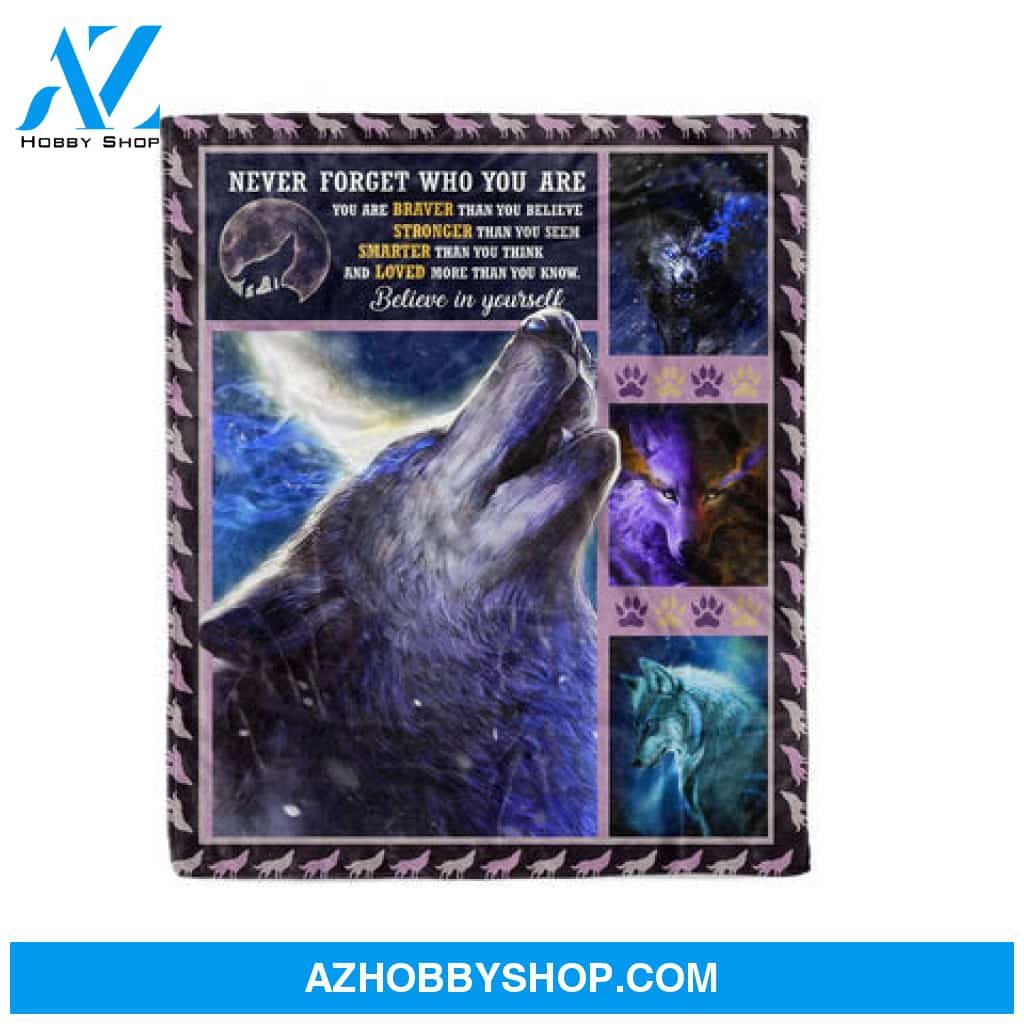 Animal Grey Wolf Fleece Blanket 