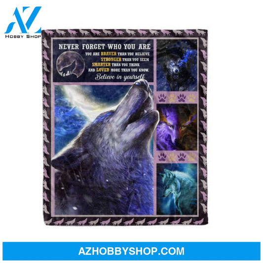 Animal Grey Wolf Fleece Blanket 