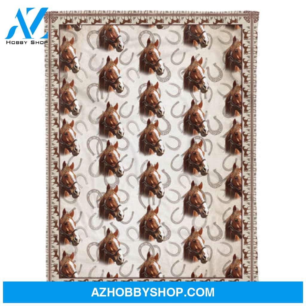 Animal Horse Girl Fleece Blanket 