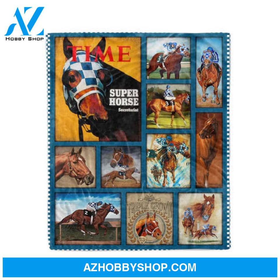 Animal Horse Racing Blanket, Animal Horse Racing Fleece Blanket