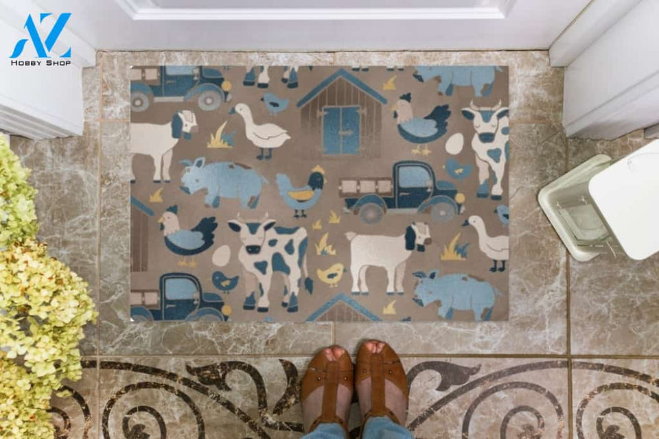 Animal In The Farm Doormat Welcome Mat Housewarming Gift Home Decor Funny Doormat Best Gift Idea For Animal Lovers Gift For Farmer
