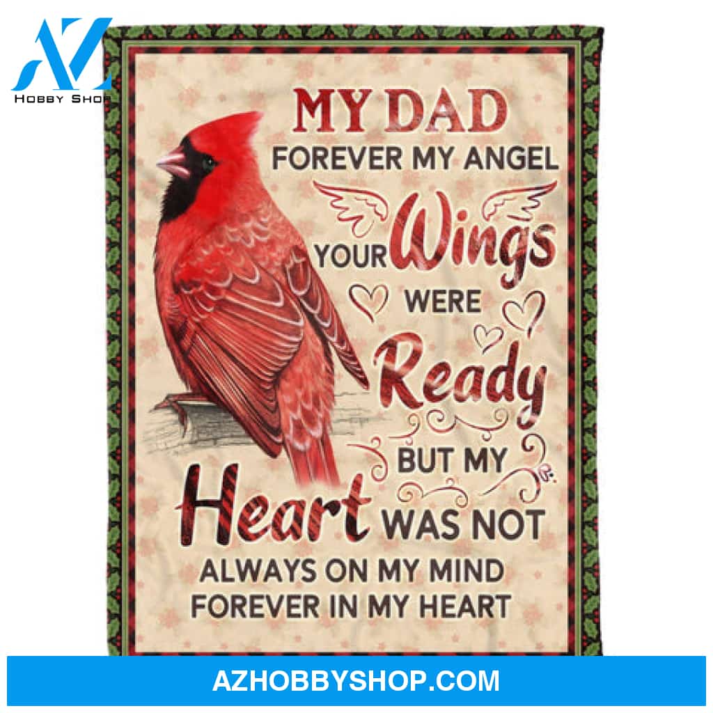 Animal Love Dad Cardinal Memorial Gift Fleece Blanket 