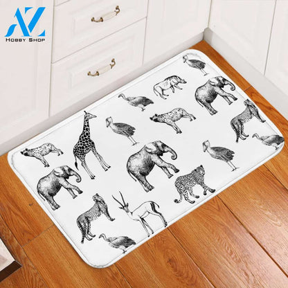 Animal Patterns White Door Mat