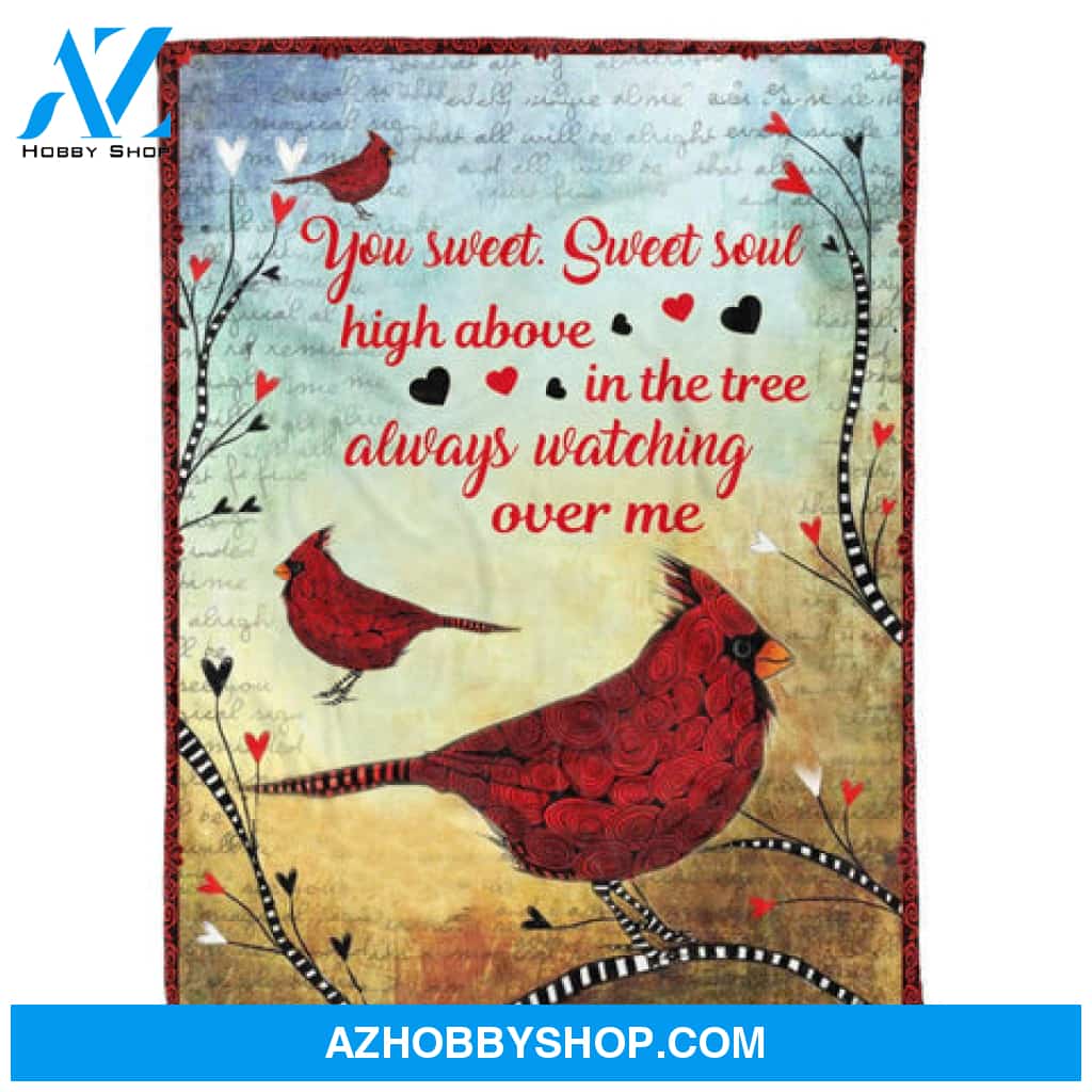 Animal Red Cardinal Sweet Soul Memorial Gift Fleece Blanket 