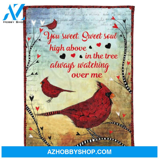 Animal Red Cardinal Sweet Soul Memorial Gift Fleece Blanket 