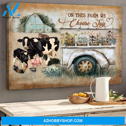 Animals- On this farm we choose Joy - Farm Landscape Canvas Prints - Wall Art
