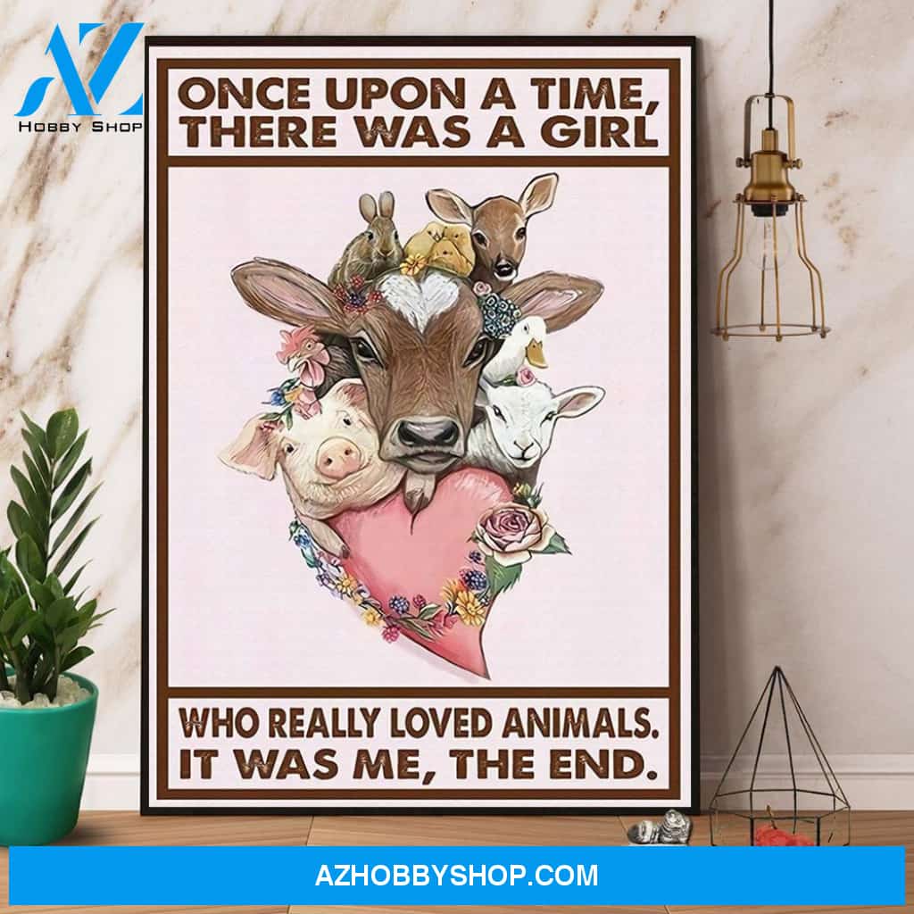 Animals There Was A Girl Who Really Loved Animals Canvas And Poster, Wall Decor Visual Art