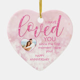 Anniversary Love Heart Photo Collage Template Ceramic Ornament
