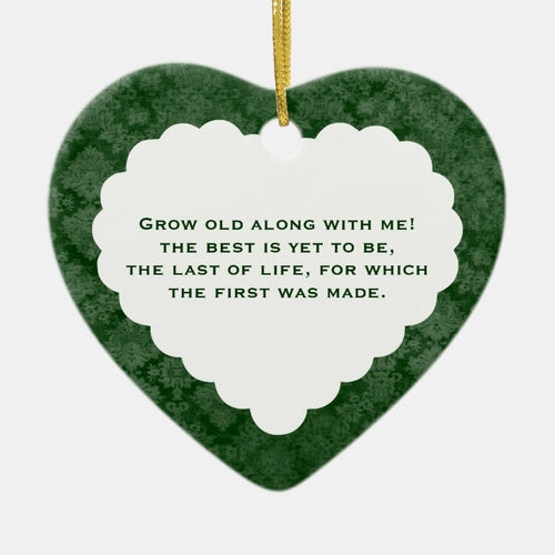 Anniversary Love Poem Personalized Green Gift Ceramic Ornament