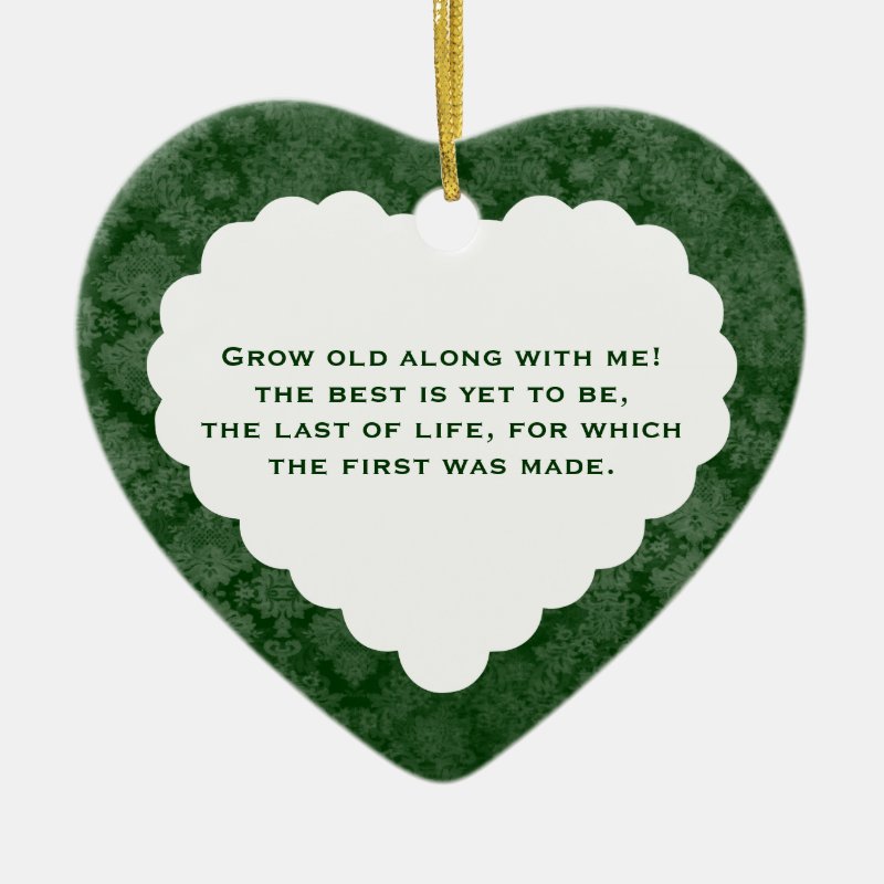 Anniversary Love Poem Personalized Green Gift Ceramic Ornament