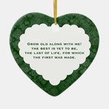 Anniversary Love Poem Personalized Green Gift Ceramic Ornament