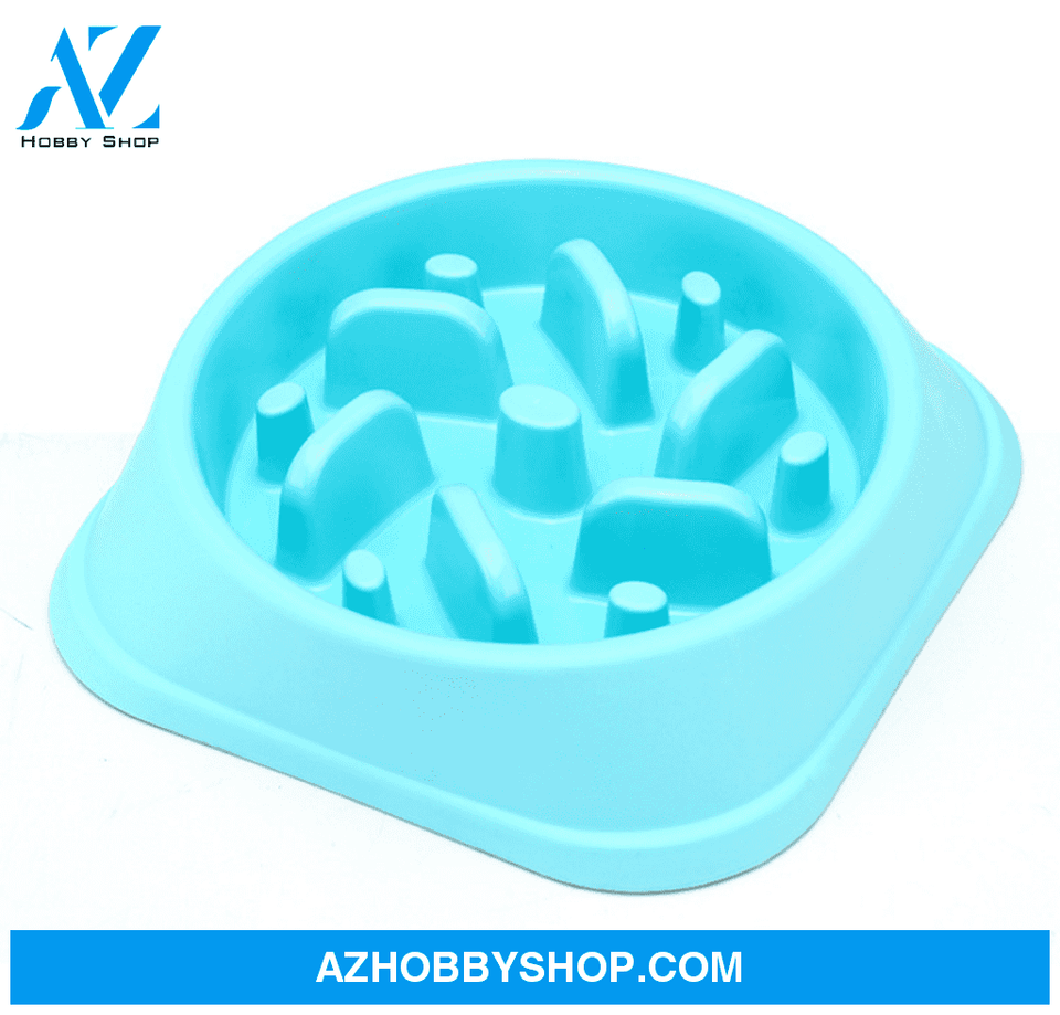 Anti-Choke Bowl Plastic Dog Healthy Feeder Blue / A