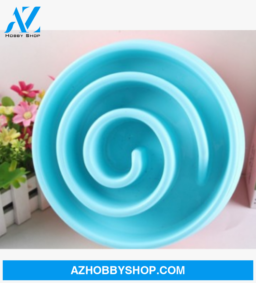 Anti-Choke Bowl Plastic Dog Healthy Feeder Blue / B